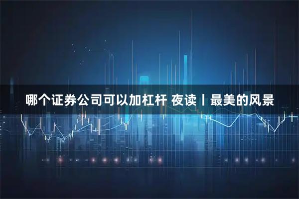 哪个证券公司可以加杠杆 夜读丨最美的风景