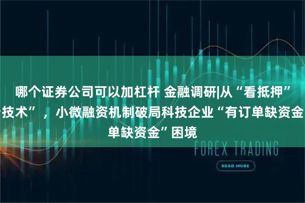 哪个证券公司可以加杠杆 金融调研|从“看抵押”到“看技术” ，小微融资机制破局科技企业“有订单缺资金”困境